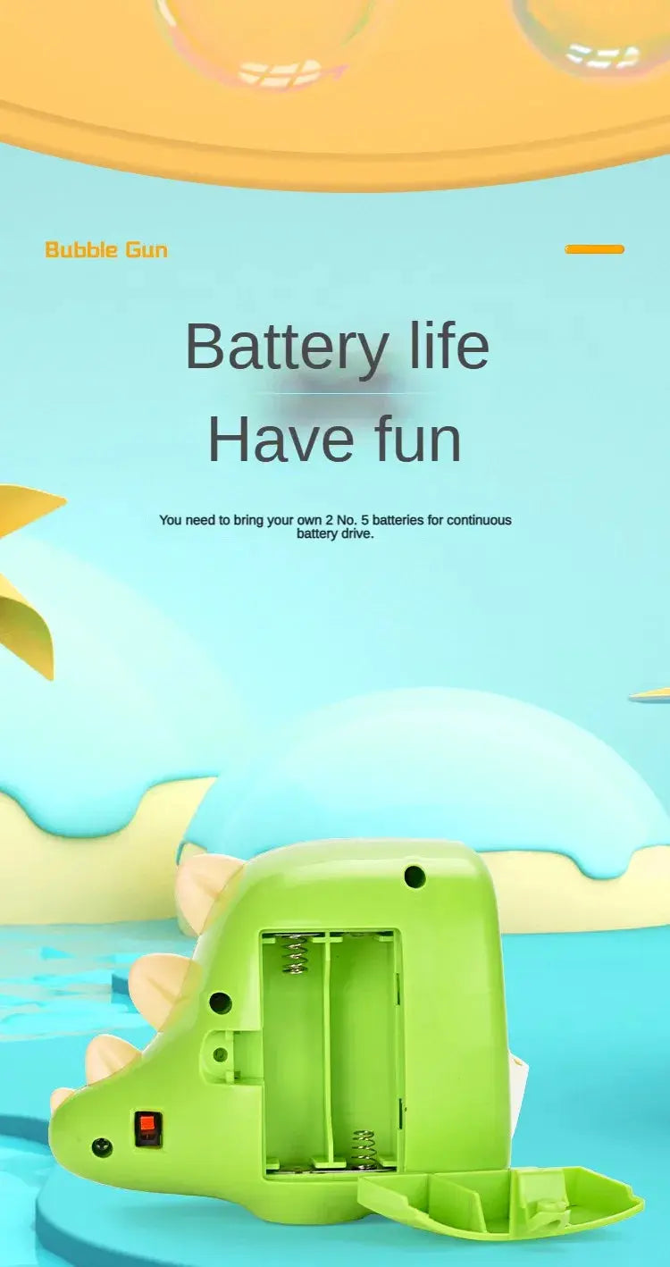 Electric Bubble Cartoon Dinosaur Animal Shape Full Automatic Continuous Bubble Hand-held Desktop Bubble Machin Pinochio