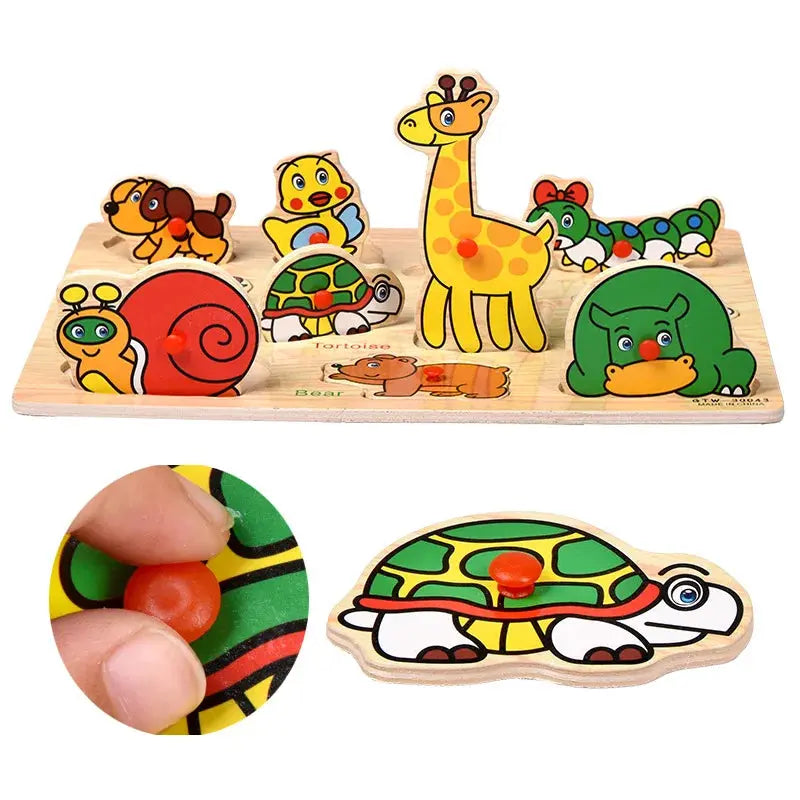 Montessori Child Puzzle Educational Baby Toys Kids Wooden Puzzle Board Jigsaw Puzzle Games Toys For Children 1 2 3 Years Pinochio