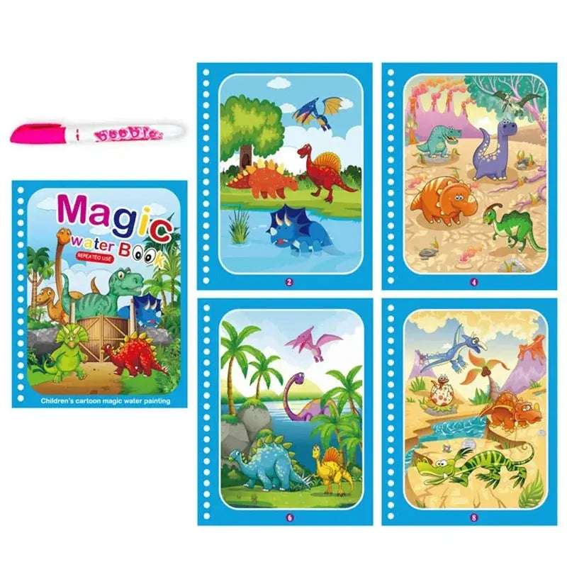 Children Early Education Toys Magical Book with Pen Water Drawing Toys Gift Reusable Coloring Book Magic Drawing Book Pinochio