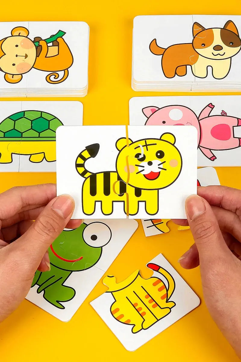 Animal Cards Matching Game Kids Puzzles Cartoon Pattern Cognitive Toys Fruit Traffic Memory Cards Children Early Educational Toy Pinochio