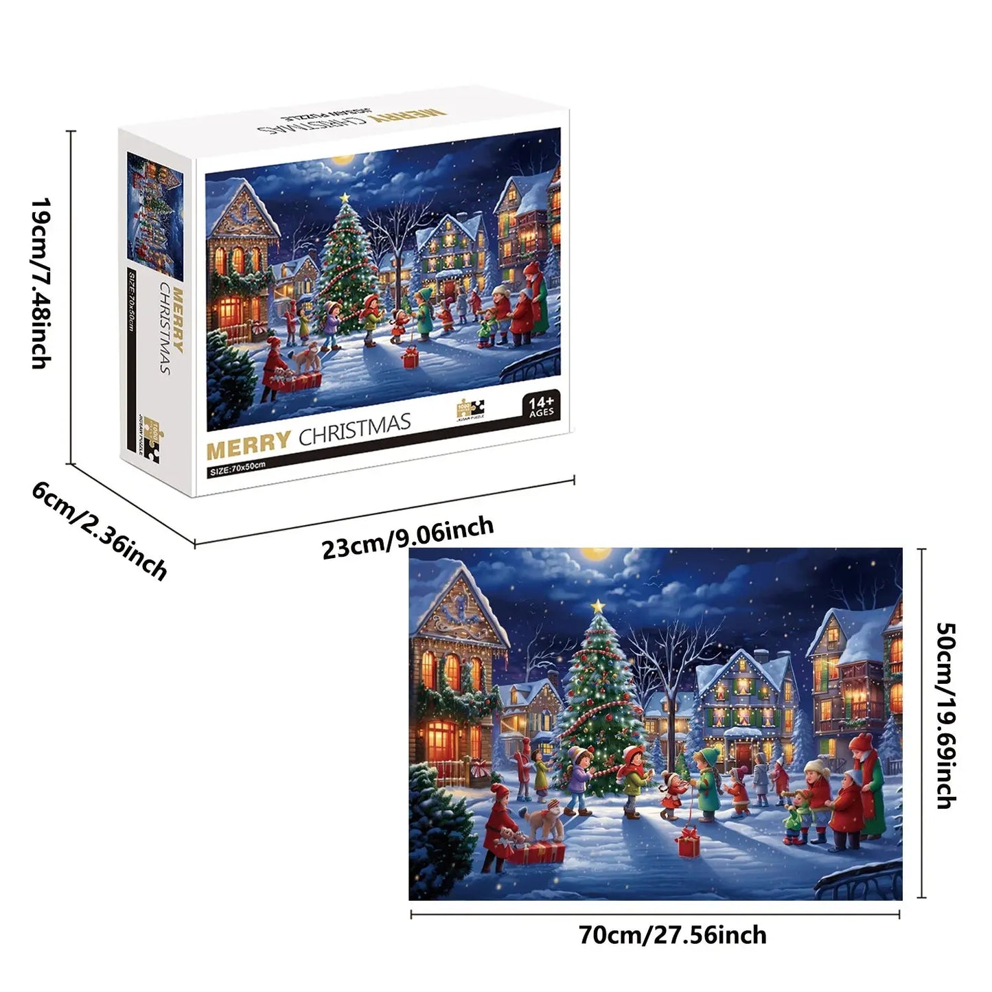 1000 Pieces Merry Christmas Jigsaw Puzzles for Adults Home Decor Games Family Fun Floor Puzzles Educational Toys for Kids Pinochio