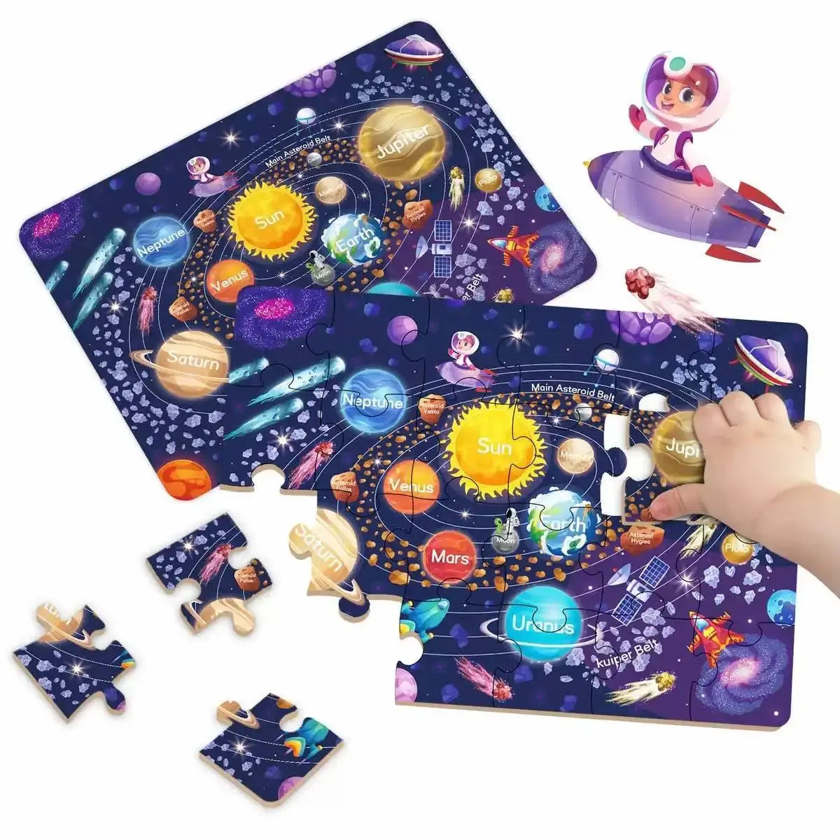 Kids Cartoon Animal Jigsaw Puzzles Montessori Educational Toys Parent-Child Theme Game Paper Educational Gift for Children Pinochio