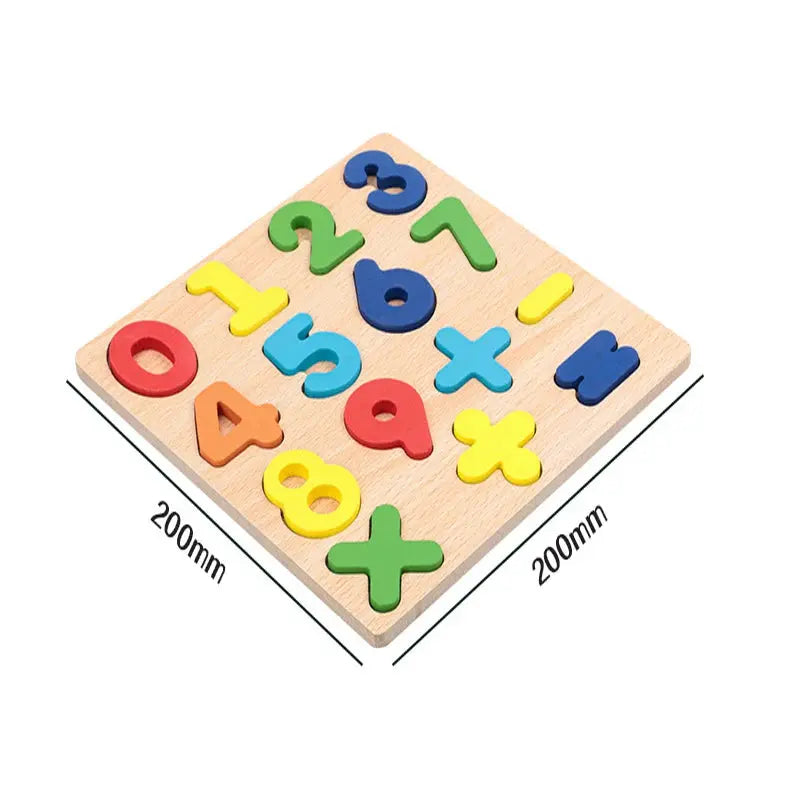 Kids Alphabetic Arithmetic Number Geometric Shapes Wooden Puzzle Montessori Preschool Learning Educational Game Toy for Children Pinochio