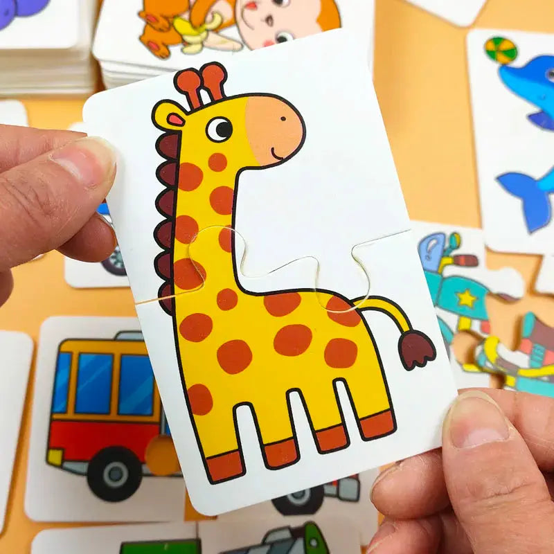 Animal Cards Matching Game Kids Puzzles Cartoon Pattern Cognitive Toys Fruit Traffic Memory Cards Children Early Educational Toy Pinochio