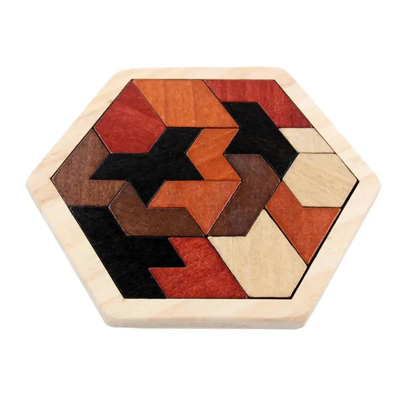 Hexagonal Alien Chess Tangram Puzzle Brainstorming 11-piece Block Puzzle Jigsaw Classical Puzzle Children's Toys Pinochio