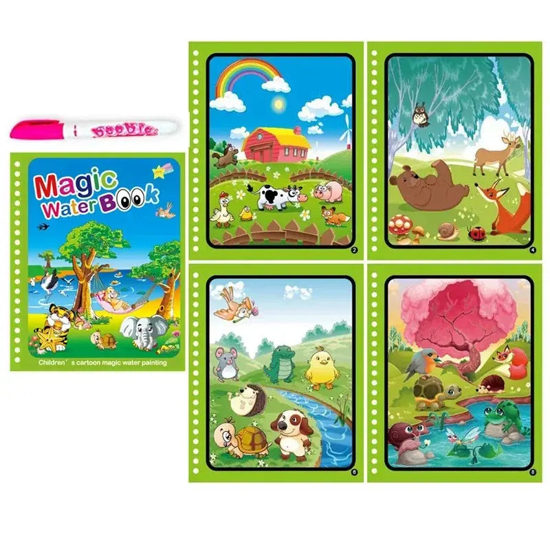 Children Early Education Toys Magical Book with Pen Water Drawing Toys Gift Reusable Coloring Book Magic Drawing Book Pinochio