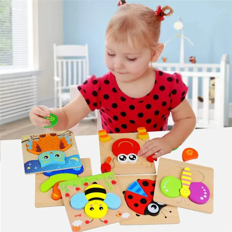 Kids Montessori 3D Wooden Puzzle Hands Grab Child Puzzle Educational Learning Toys Baby Games Puzzles For Kids 1 2 3 Years Old Pinochio