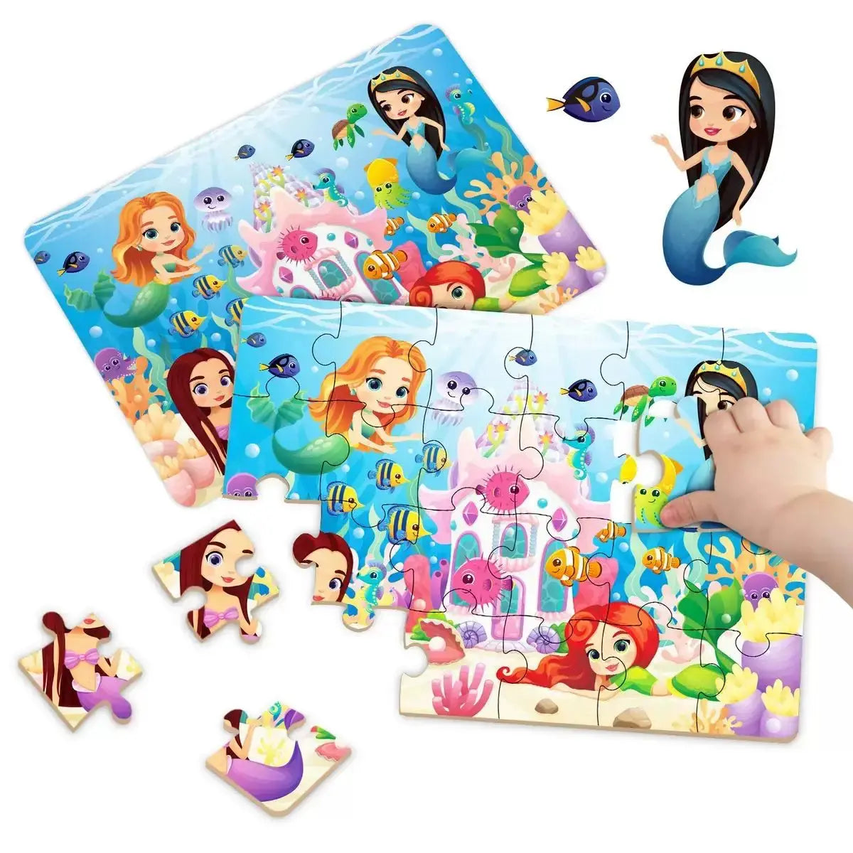 Kids Cartoon Animal Jigsaw Puzzles Montessori Educational Toys Parent-Child Theme Game Paper Educational Gift for Children Pinochio