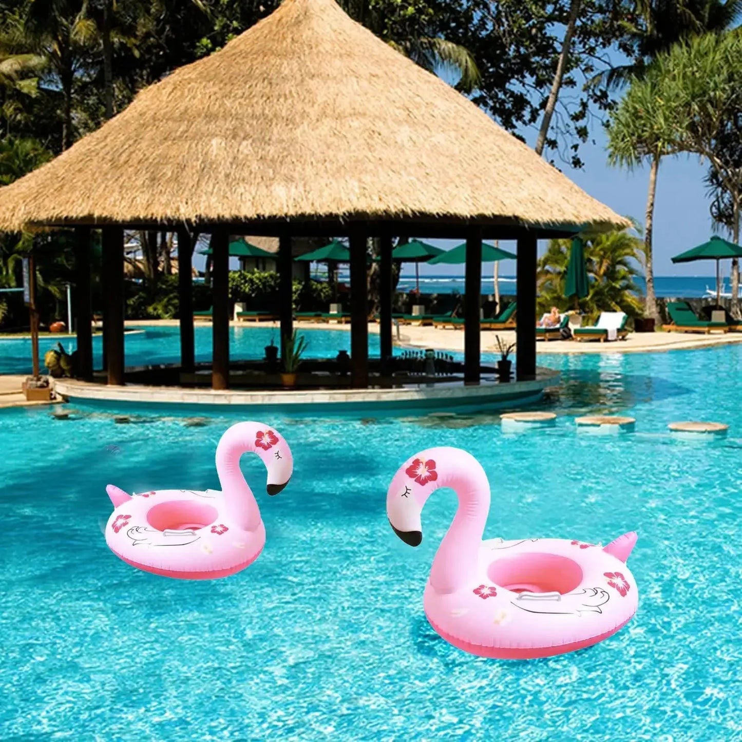 Summer Inflatable Toy Floating Seat Flamingo Shape Water Swimming Ring for Baby Outdoor Pool Inflatable Swimming Ring Water Toys Pinochio