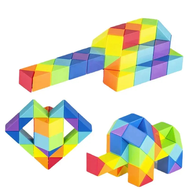 24 Colored Magic Cube Toys 3D Puzzle Fidget Transformable Cube Kid Education Toys Twist Transformable Kid Puzzl Gift Pinochio