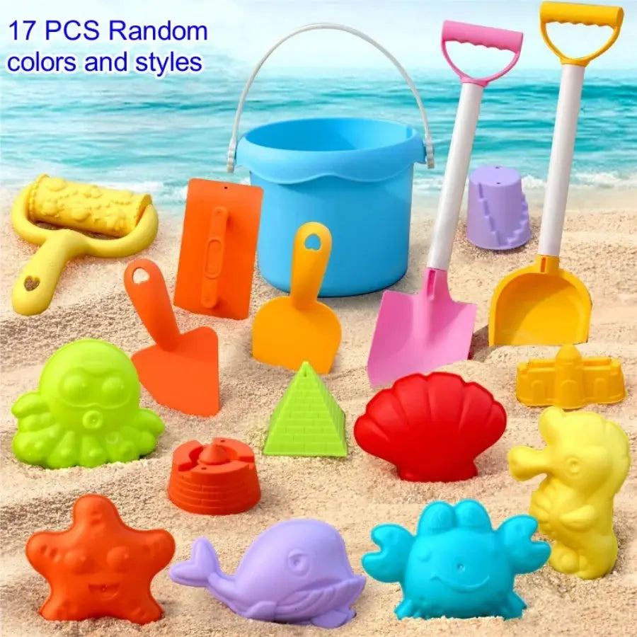 Children's Beach Toy Set, ATV, Sand Digging and Water Toy, Beach Bucket, Hourglass, Shovel, Beach Sand Play Tool Random Colors Pinochio