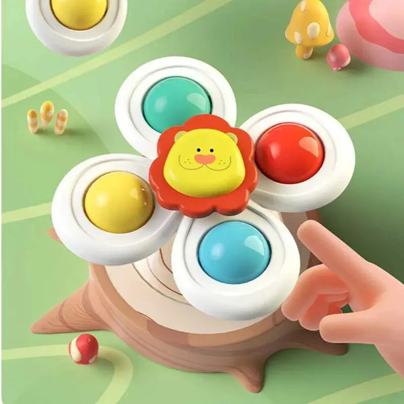 Baby Suction Cup Spinner Bath Toys for Age 1 2 3 Boys Girls Spinning Sensory Toys Airplane Car Travel Dining Chairs Window Toys Pinochio