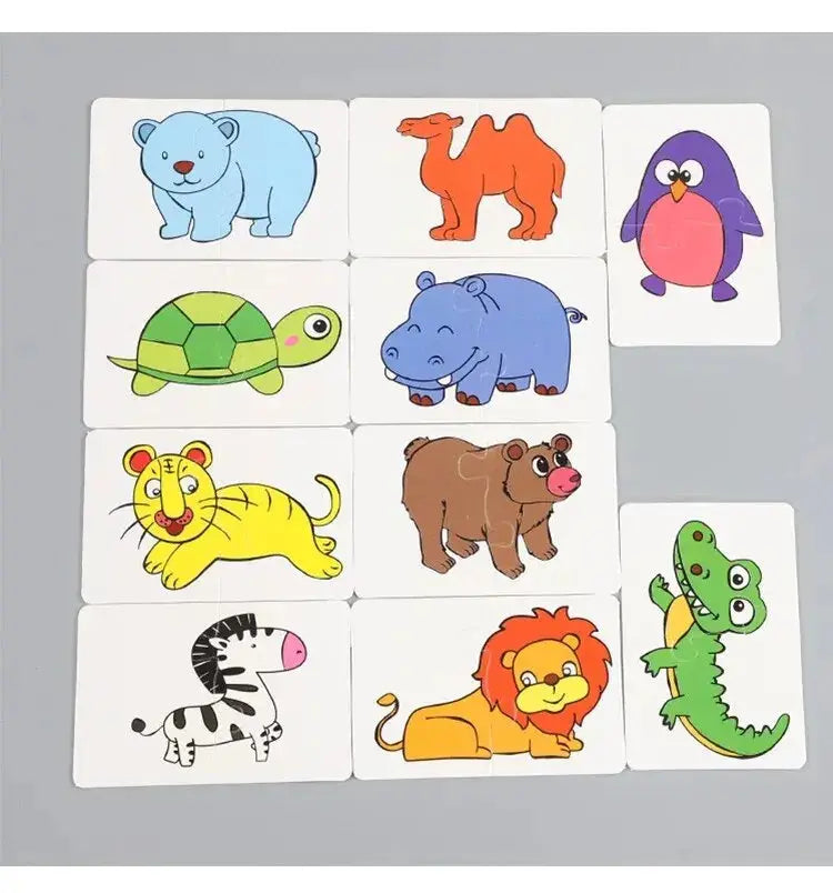 32 Pcs Enlightenment Card Matching Puzzle Early Education Cartoon Pattern Cognitive Boys and Girls Toys Pinochio