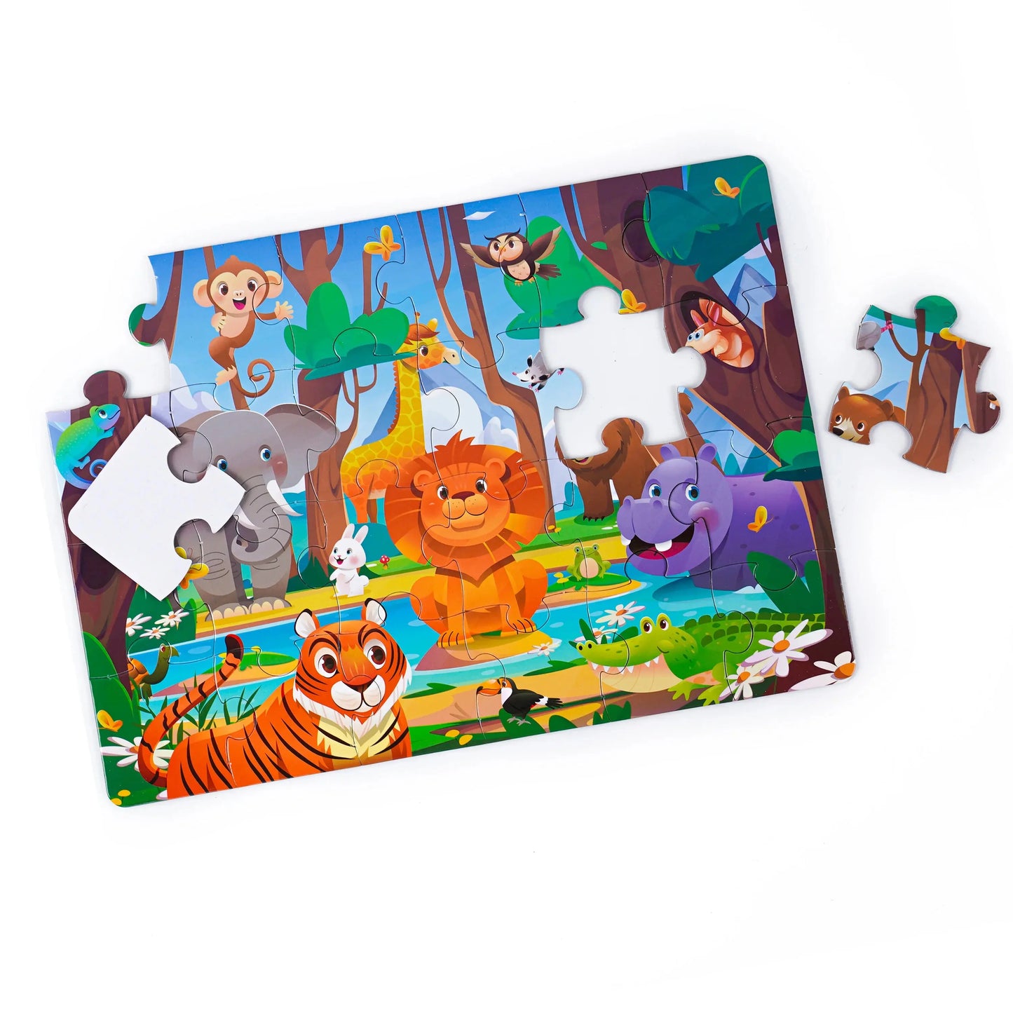 Kids Cartoon Animal Jigsaw Puzzles Montessori Educational Toys Parent-Child Theme Game Paper Educational Gift for Children Pinochio