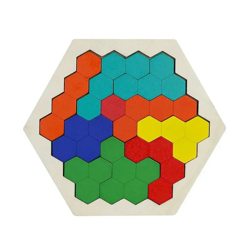 Hexagonal Alien Chess Tangram Puzzle Brainstorming 11-piece Block Puzzle Jigsaw Classical Puzzle Children's Toys Pinochio