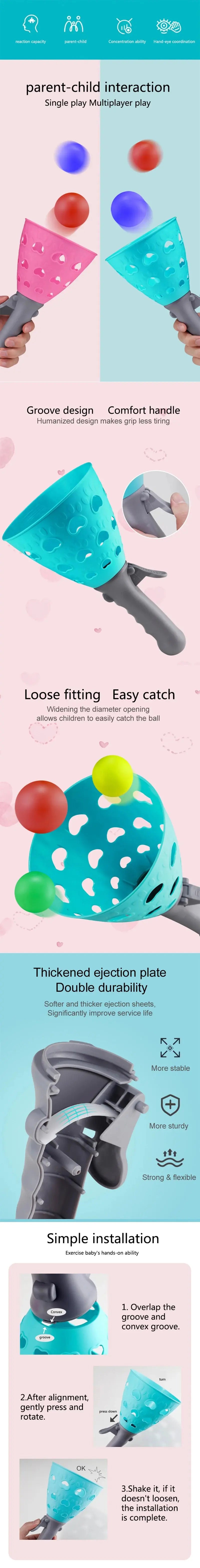 Children Sports Toys Toss & Catch Ball Sticky Balls Summer Outdoor Beach Toy Multiplayer Game Parent-child Interaction Gifts TMZ Pinochio