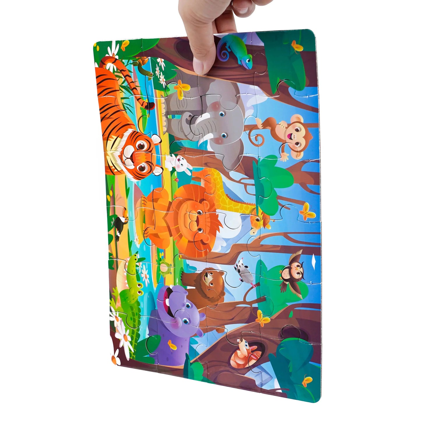 Kids Cartoon Animal Jigsaw Puzzles Montessori Educational Toys Parent-Child Theme Game Paper Educational Gift for Children Pinochio