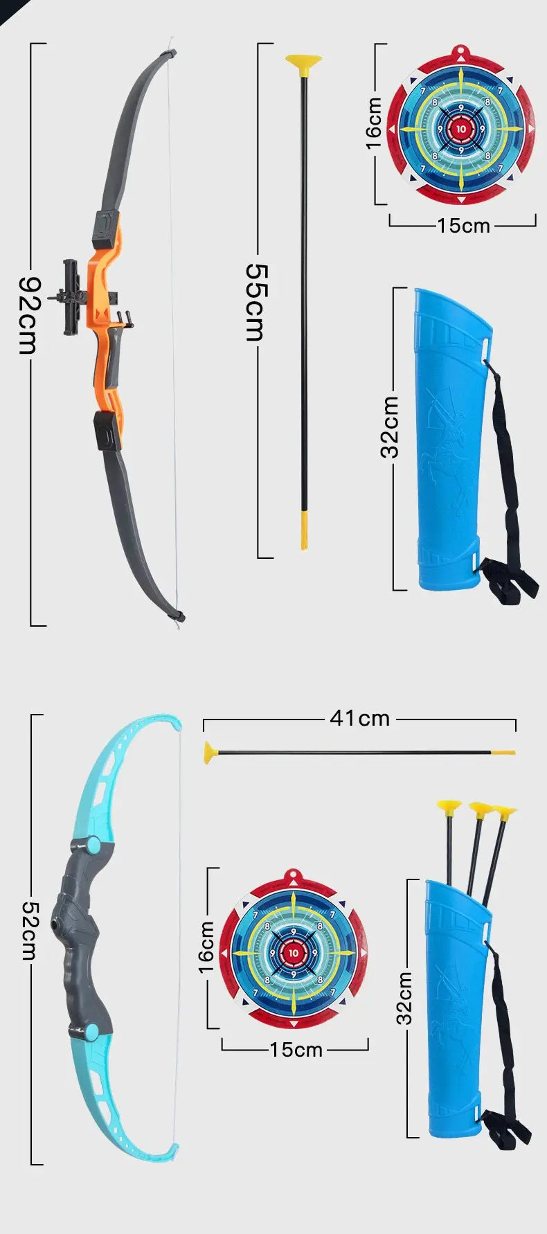 92cm Children's Bow and Arrow Toy Set Children's Archery Practice Recurve Bow Outdoor Shooting Toy with Target Birthday Gift Pinochio