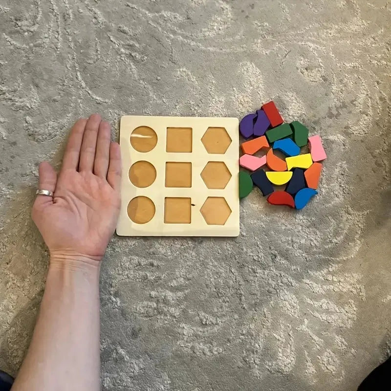 Wooden Puzzle Geometric Shapes 3D Puzzle Montessori Toys Sorting Math Preschool Learning Wood Puzzles Toys For Kids Pinochio