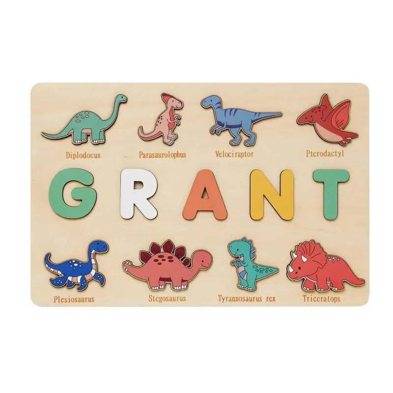 Montessori Personalised Wooden Puzzle Custom Baby Name Jigsaw Board Toddlers Educational Shape Matching Toys Customized Birthday Pinochio