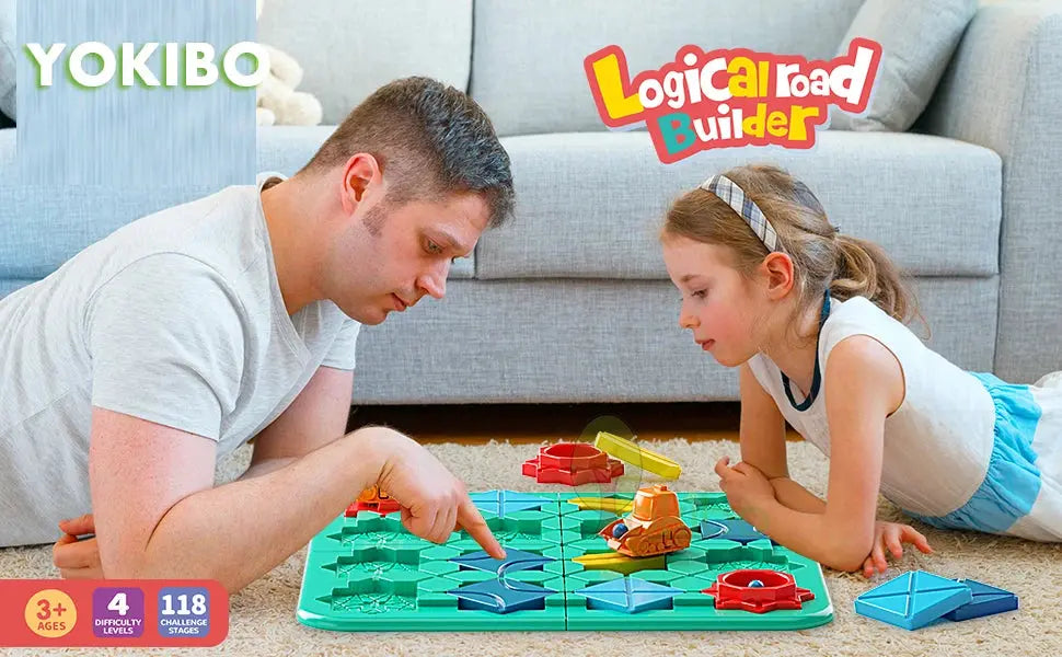 Logic Board Game for Kids Marble Run Blocks Puzzle Car Track Toy Race Car Rail Blocks Track Rail Building and Construction Game Pinochio