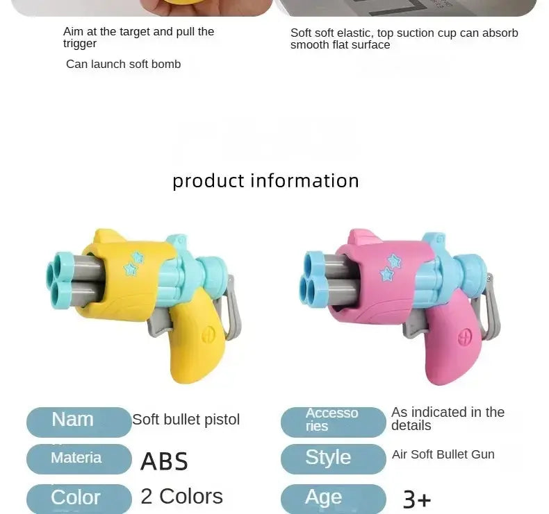 New Radish Soft Bullets Guns Children'S Toy Guns Model Fidget Toy for Kids Adults Stress Relief Toy Children Decompression Gift Pinochio