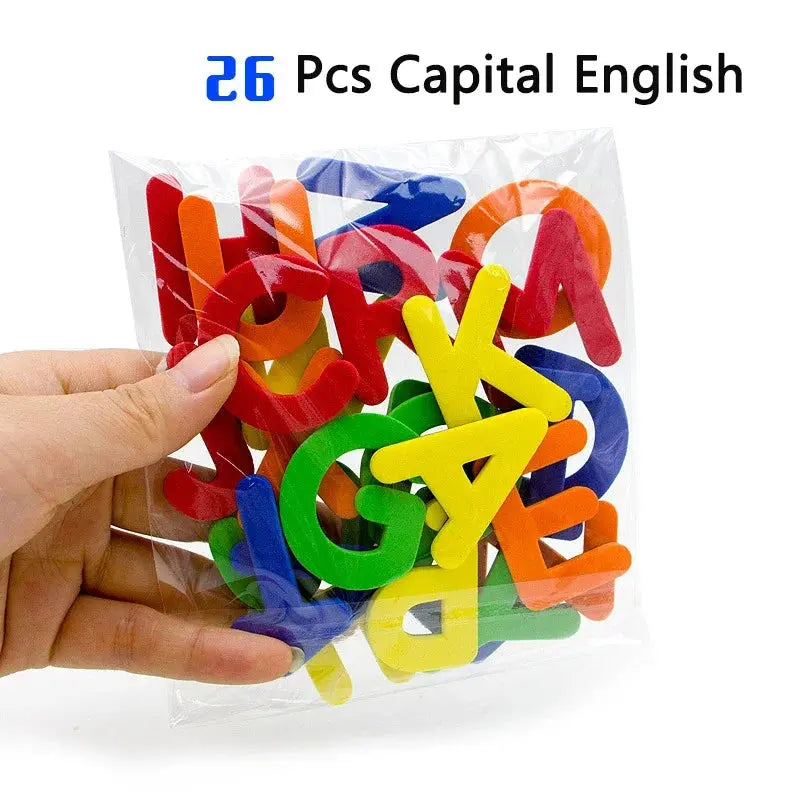 Magnetic Letters Numbers Alphabet ABC 123 Fridge Magnets Plastic Educational Preschool Learning Toy Set Uppercase Lowercase Math Pinochio