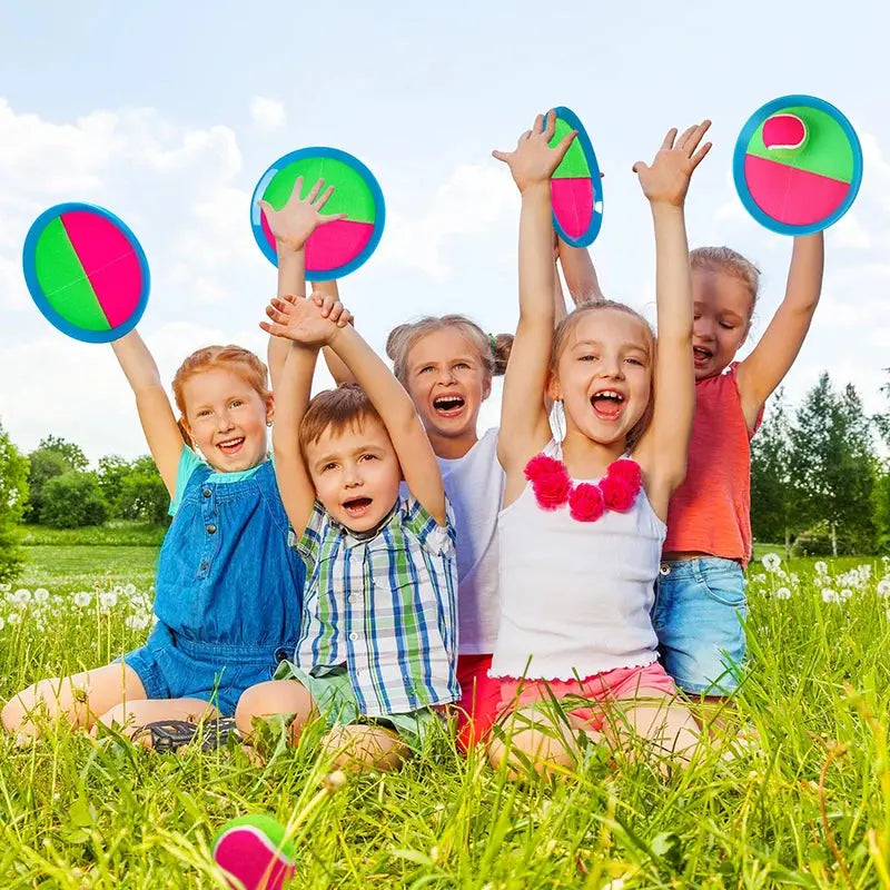 Children Sports Toys Toss & Catch Ball Sticky Balls Summer Outdoor Beach Toy Multiplayer Game Parent-child Interaction Gifts TMZ Pinochio