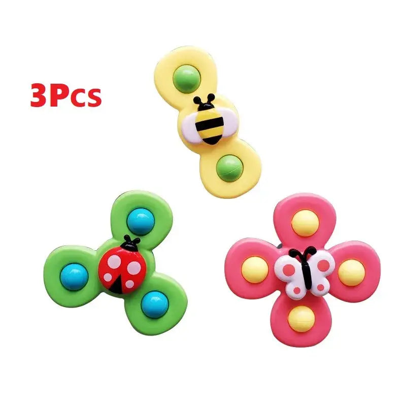 Baby Suction Cup Spinner Bath Toys for Age 1 2 3 Boys Girls Spinning Sensory Toys Airplane Car Travel Dining Chairs Window Toys Pinochio