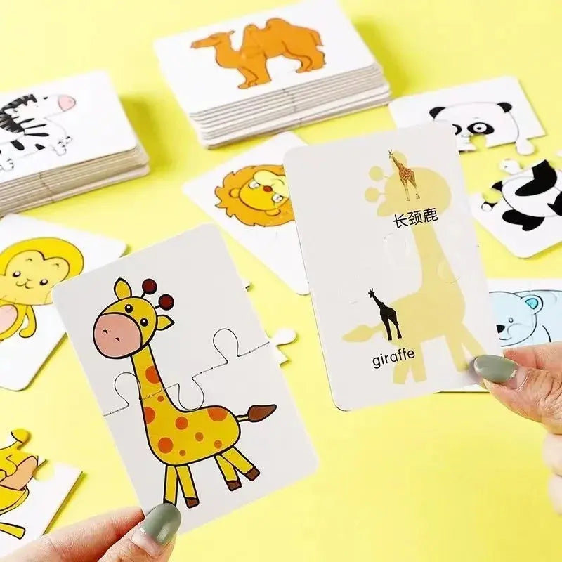 32 Pcs Enlightenment Card Matching Puzzle Early Education Cartoon Pattern Cognitive Boys and Girls Toys Pinochio