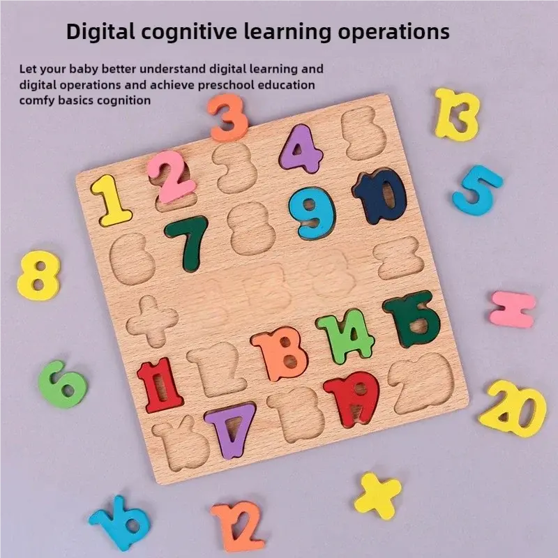 Kids Alphabetic Arithmetic Number Geometric Shapes Wooden Puzzle Montessori Preschool Learning Educational Game Toy for Children Pinochio