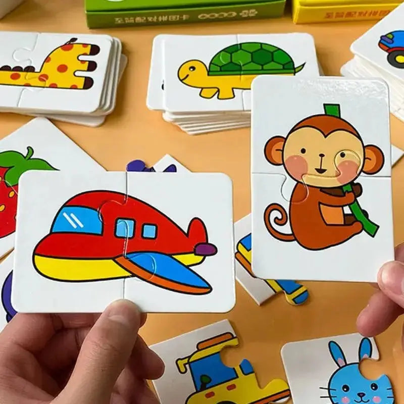 Animal Cards Matching Game Kids Puzzles Cartoon Pattern Cognitive Toys Fruit Traffic Memory Cards Children Early Educational Toy Pinochio
