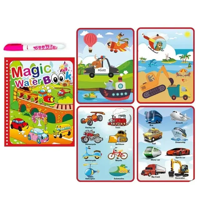 Children Early Education Toys Magical Book with Pen Water Drawing Toys Gift Reusable Coloring Book Magic Drawing Book Pinochio