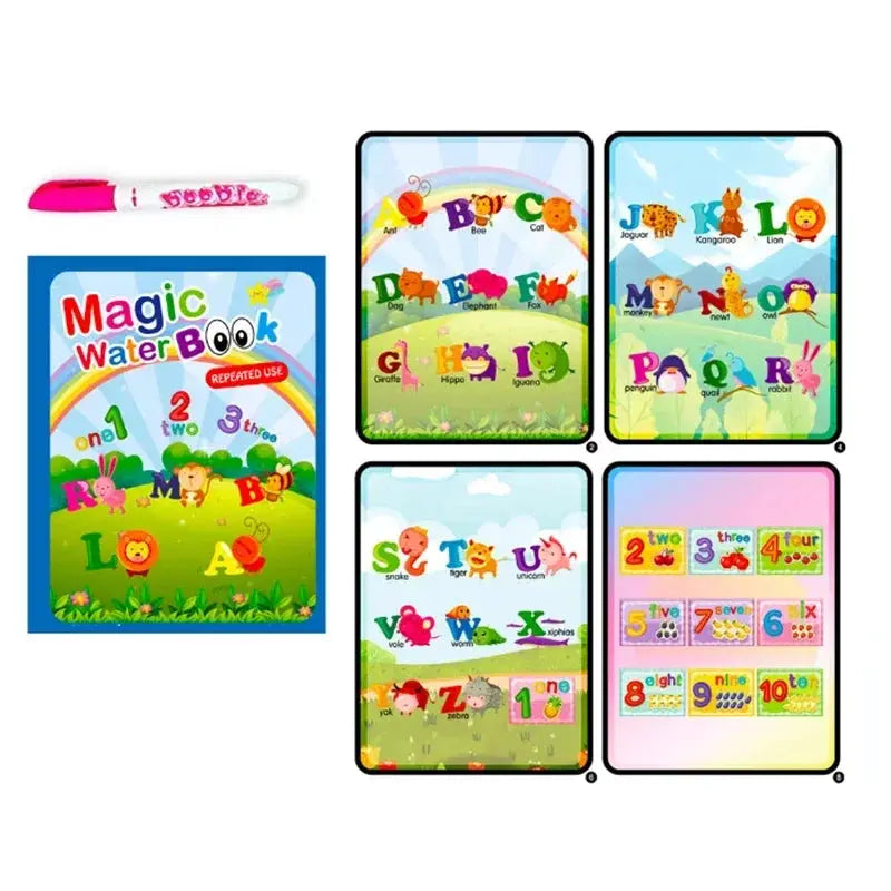 Children Early Education Toys Magical Book with Pen Water Drawing Toys Gift Reusable Coloring Book Magic Drawing Book Pinochio