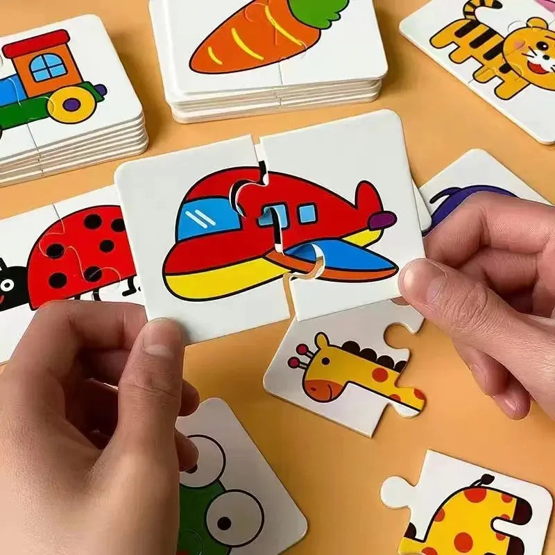 32 Pcs Enlightenment Card Matching Puzzle Early Education Cartoon Pattern Cognitive Boys and Girls Toys Pinochio