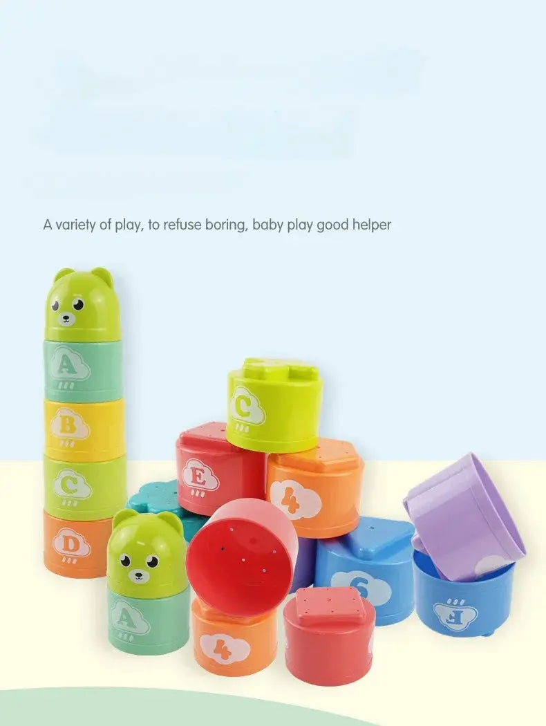 Kid Brain Response Battle Fold Cup Hand Speed Competition Fold Cup Baby Stack Game Early Education Puzzle Train Board Games Toy Pinochio