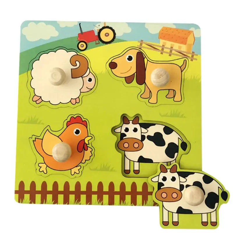 Montessori Child Puzzle Educational Baby Toys Kids Wooden Puzzle Board Jigsaw Puzzle Games Toys For Children 1 2 3 Years Pinochio