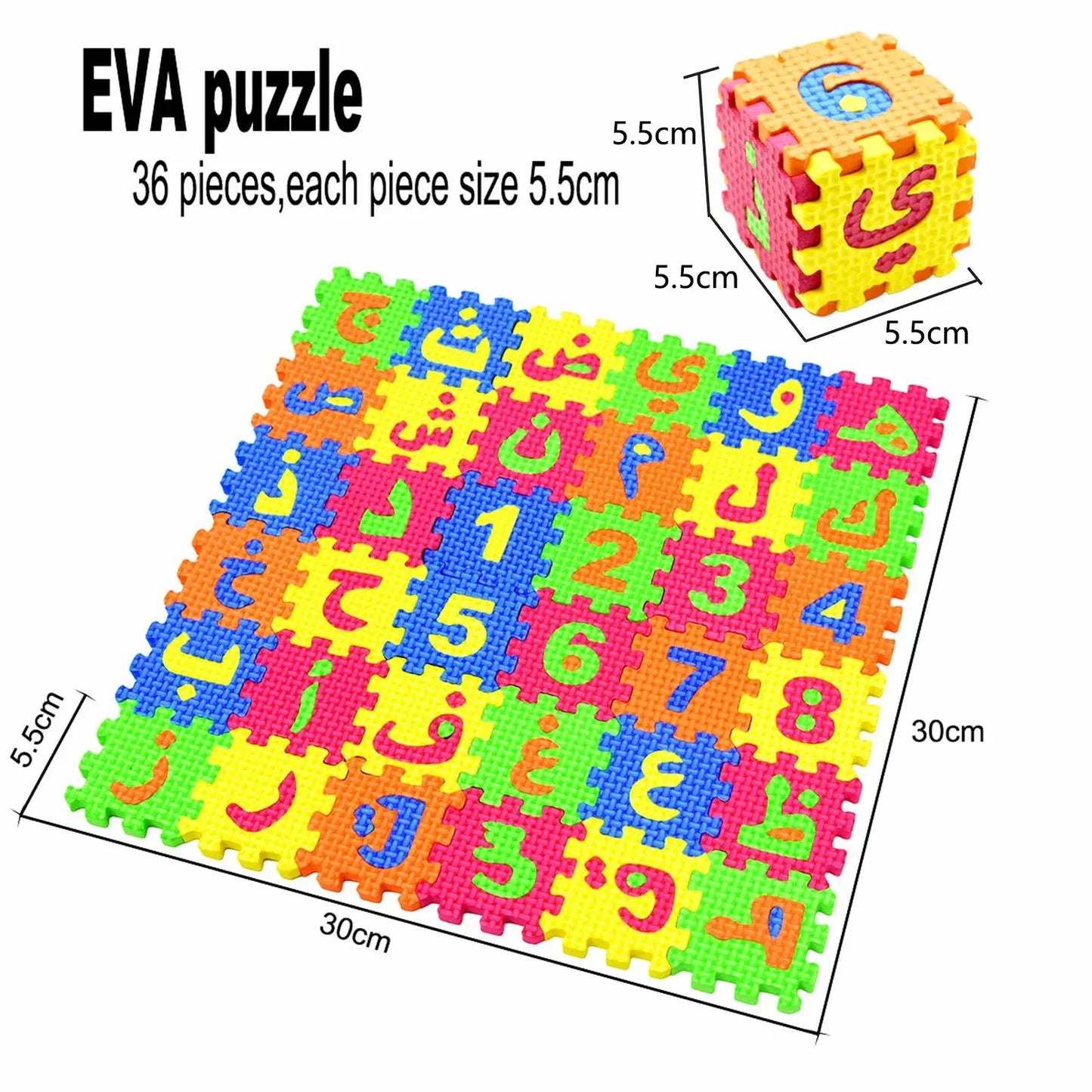 EVA Play Foam Number Arabic Letter Mats Puzzle Toys for Muslim Kids Soft Floor Play Carpet Educational Crawling Mat Baby Toy Pinochio