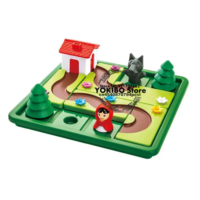 Logic Board Game for Kids Marble Run Blocks Puzzle Car Track Toy Race Car Rail Blocks Track Rail Building and Construction Game Pinochio