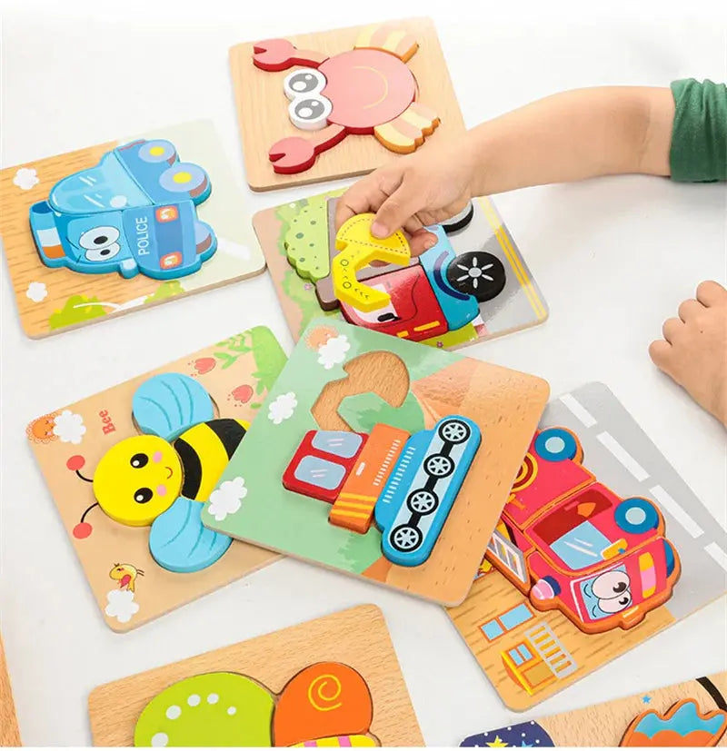 Kids Montessori 3D Wooden Puzzle Hands Grab Child Puzzle Educational Learning Toys Baby Games Puzzles For Kids 1 2 3 Years Old Pinochio