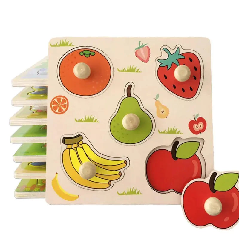 Montessori Child Puzzle Educational Baby Toys Kids Wooden Puzzle Board Jigsaw Puzzle Games Toys For Children 1 2 3 Years Pinochio