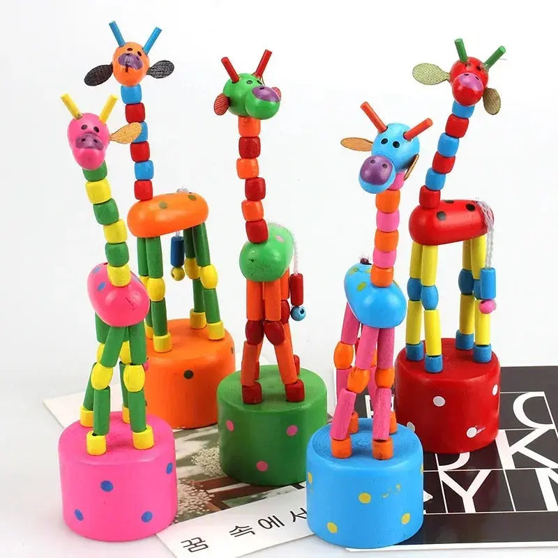 Montessori Educational Toy Kid Wooden Toys for Children Early Learning Exercise Baby Fingers Flexible Materials Giraffe Toy Gift Pinochio