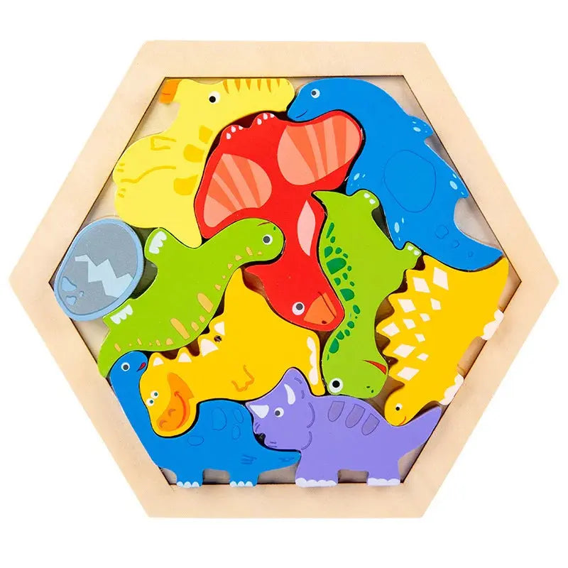 Hexagonal Alien Chess Tangram Puzzle Brainstorming 11-piece Block Puzzle Jigsaw Classical Puzzle Children's Toys Pinochio