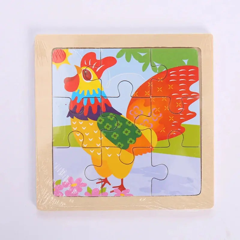 Child Animal Wooden Puzzle Montessori Cognitive Game Cartoon Traffic Tangram Educational Development Toy Baby Gift 2 3 years old Pinochio