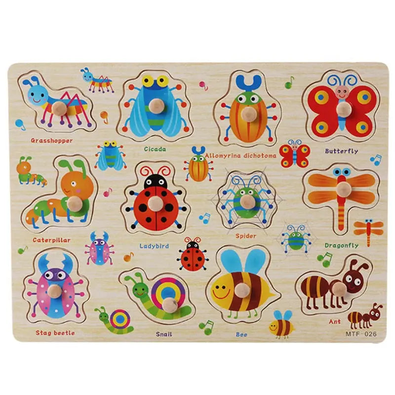 Montessori Child Puzzle Educational Baby Toys Kids Wooden Puzzle Board Jigsaw Puzzle Games Toys For Children 1 2 3 Years Pinochio