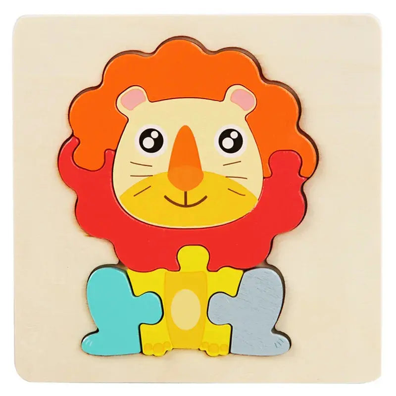 Wooden Puzzle Montessori Animals Carton Colorful Learning Education Toys Tangram Jigzaw Cognitive Wood For Children Kids Gift Pinochio