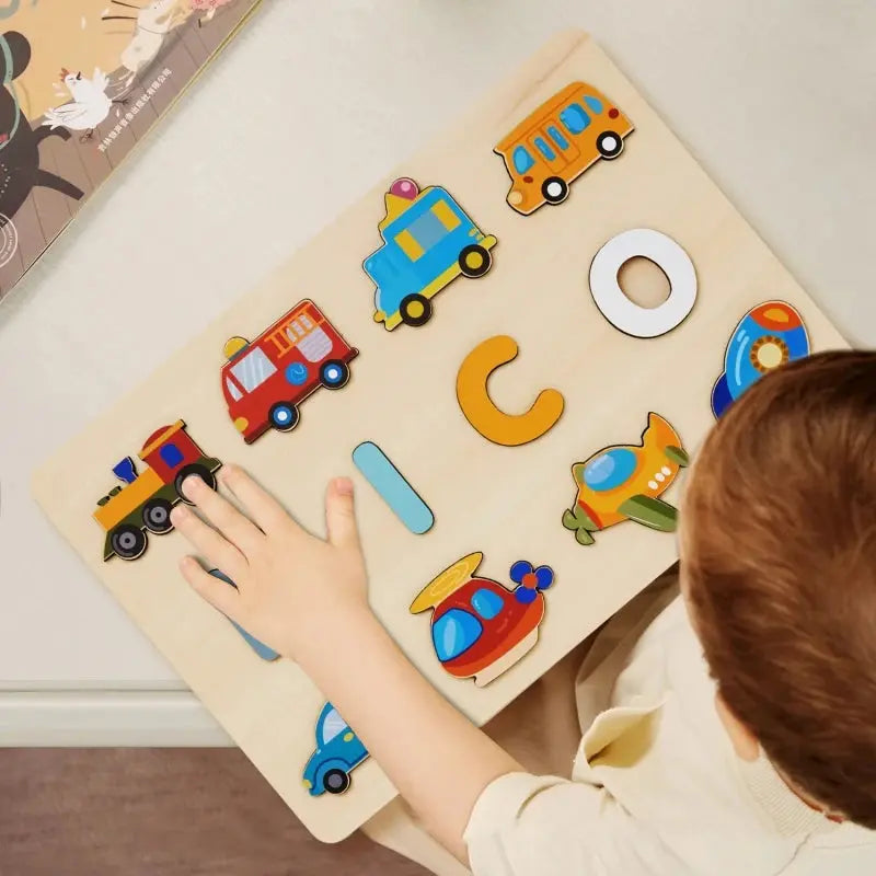 Montessori Personalised Wooden Puzzle Custom Baby Name Jigsaw Board Toddlers Educational Shape Matching Toys Customized Birthday Pinochio