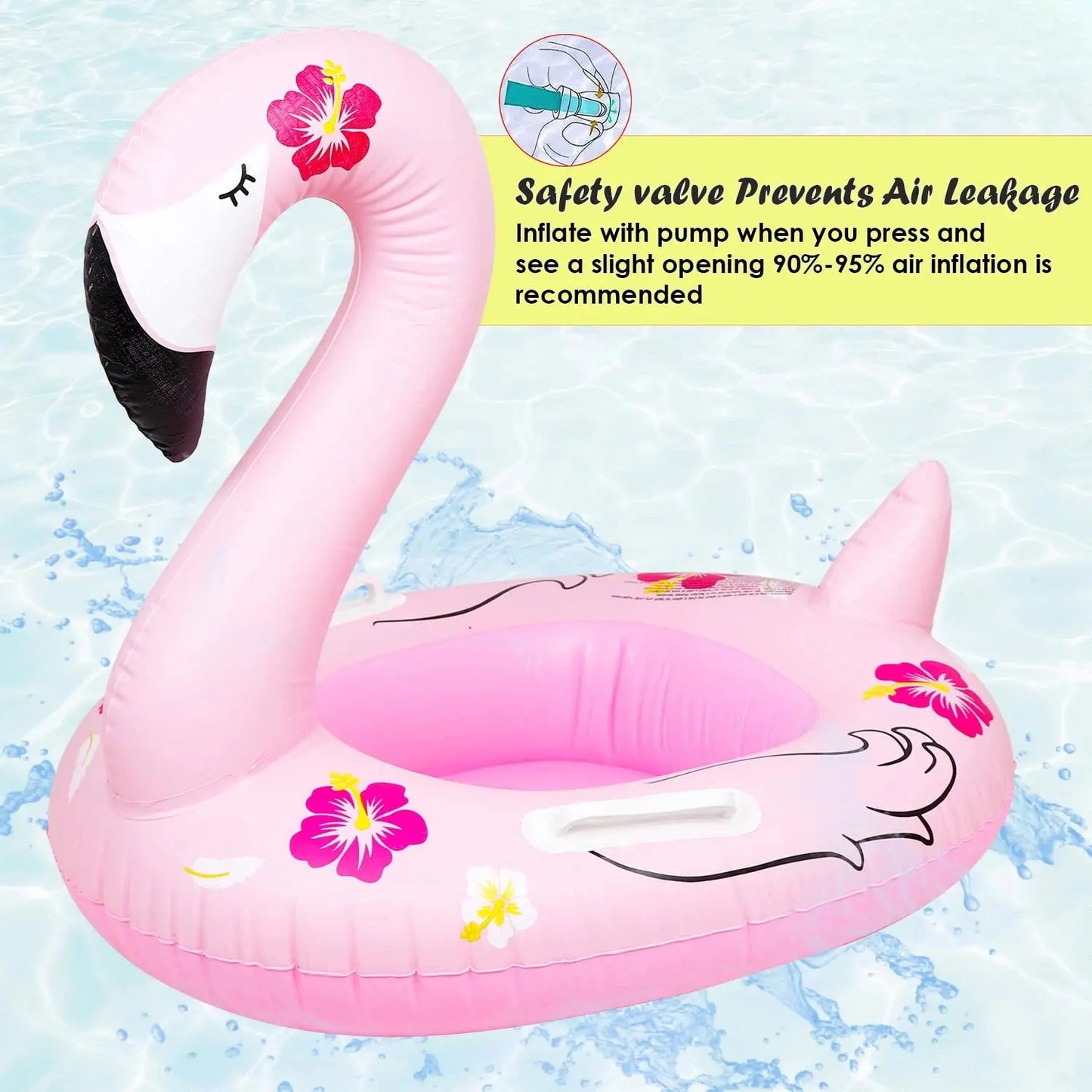 Summer Inflatable Toy Floating Seat Flamingo Shape Water Swimming Ring for Baby Outdoor Pool Inflatable Swimming Ring Water Toys Pinochio