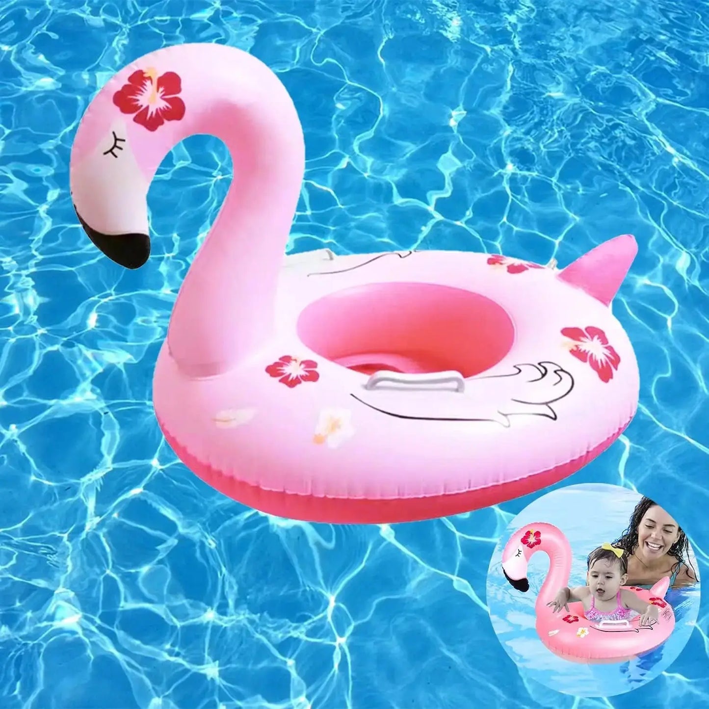 Summer Inflatable Toy Floating Seat Flamingo Shape Water Swimming Ring for Baby Outdoor Pool Inflatable Swimming Ring Water Toys Pinochio