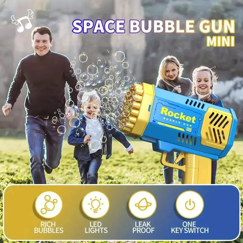 40 Hole Bubble Blowing Toy Bubble Machine Gift Holiday Gift Outdoor Bubble Gun (Without Bubble Water) Pinochio
